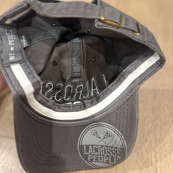 NWT Pavilion Gift Gray Lacrosse People Adjustable Strap Snap Back Baseball Hat - Picture 10 of 10